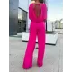 Backless Hollow Solid Color High-Low Wide Leg Round-Neck Jumpsuits Bottoms