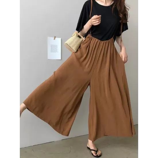 Loose Plus Size Chiffon Light Wide-leg Jumpsuits