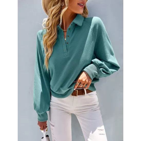 Vacation Loose Buttoned T-Shirts Tops