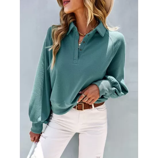 Vacation Loose Buttoned T-Shirts Tops