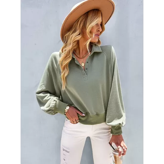 Vacation Loose Buttoned T-Shirts Tops