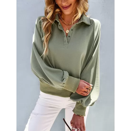 Vacation Loose Buttoned T-Shirts Tops