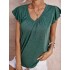 Vacation Loose Solid Color V-Neck T-Shirt