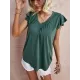 Vacation Loose Solid Color V-Neck T-Shirt