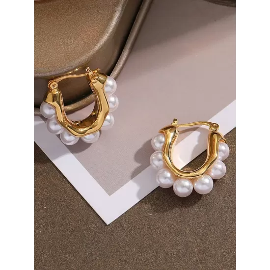 Women Pearl Vintage Simple Earrings