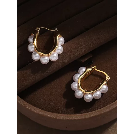 Women Pearl Vintage Simple Earrings