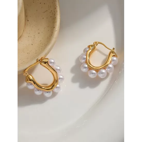 Women Pearl Vintage Simple Earrings