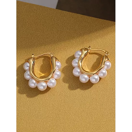 Women Pearl Vintage Simple Earrings