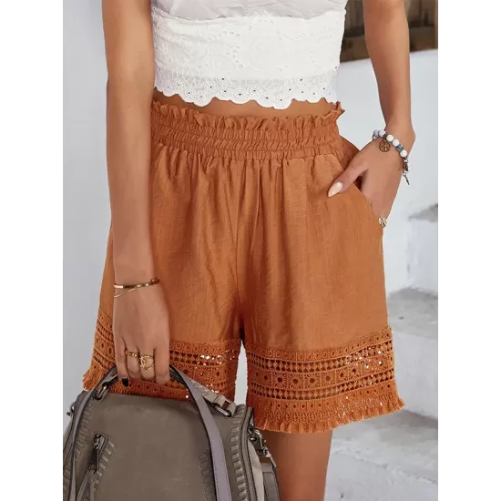 Casual Loose Solid Color  Shorts Bottom