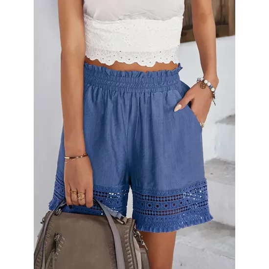 Casual Loose Solid Color  Shorts Bottom