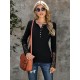 Casual Loose Buckle Solid Deep V-Neck Shirts Top