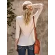 Casual Loose Buckle Solid Deep V-Neck Shirts Top