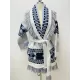 Casual Loose Lace-Up Tasseled Patchwork Shawl&Cloak