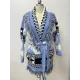 Casual Loose Lace-Up Tasseled Patchwork Shawl&Cloak