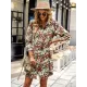 Vacation A-Line Floral V-Neck Dress