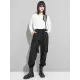 Urban High-Waisted Black Casual Pants Bottoms Harem Pants