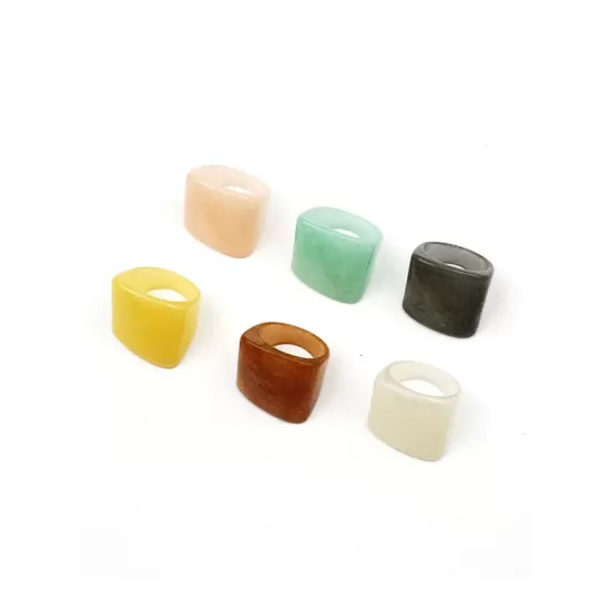 Original Vintage 6 Colors Acrylic Geometric Ring