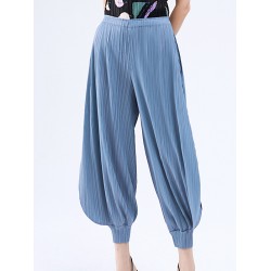 Simple Loose Solid Color Casual Harem Pants Bottoms