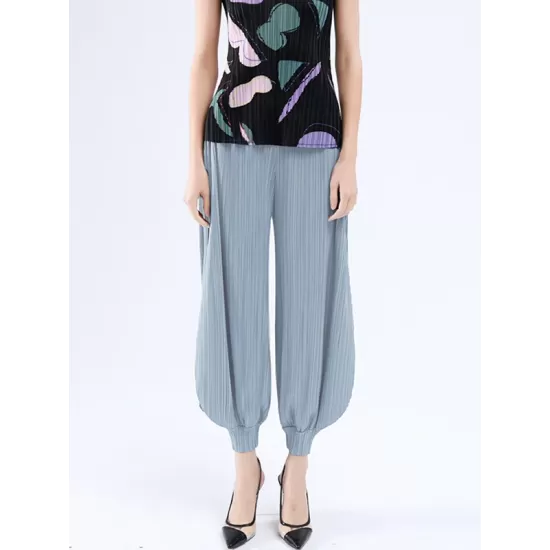 Simple Loose Solid Color Casual Harem Pants Bottoms