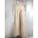 Simple Casual Solid Color Ramie Cotton Wide Legs Pants