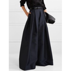 Stylish Loose High Waisted Solid Color Wide Leg Pants