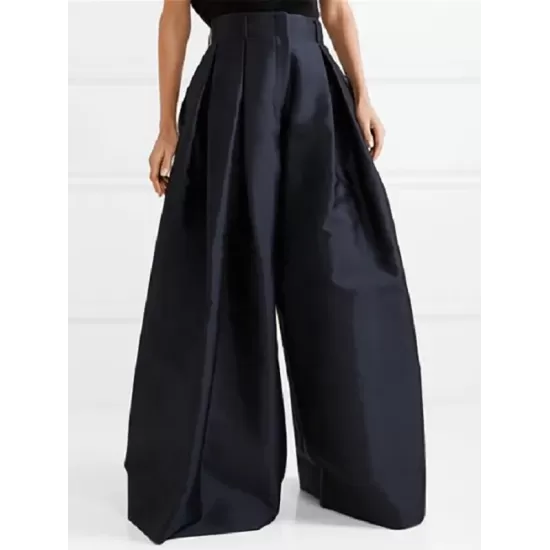 Stylish Loose High Waisted Solid Color Wide Leg Pants