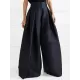 Stylish Loose High Waisted Solid Color Wide Leg Pants