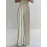 Urban Solid Color Pleats High Waisted Wide Leg Pants