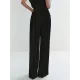 Urban Solid Color Pleats High Waisted Wide Leg Pants