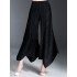 Original Loose Solid Color Irregular Pleated Wide Legs Pants