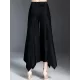 Original Loose Solid Color Irregular Pleated Wide Legs Pants