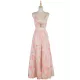 Sleeveless Open Back Skirt Slim Fit Pink Print Dress