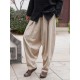 Simple Casual Loose Solid Color Ramie Cotton Pants