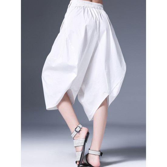 Original Simple Casual Loose White Harem Pants