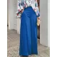 Original Contrast Color Blouse&Solid Wide Legs Pants 2 Pieces Set