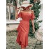 Vacation Irregularity Solid Color One-Shoulder Dress