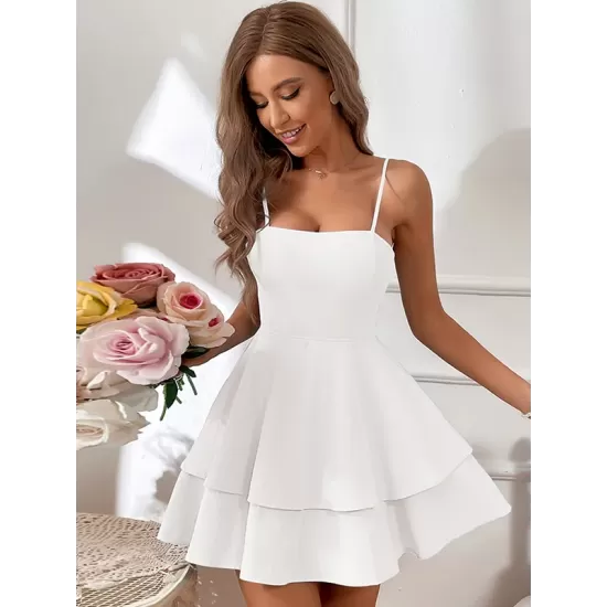 Vacation A-Line Bowknot  Mini Dress