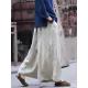 Artistic Retro Wide Leg Loose Elasticity Solid Color Casual Pants Bottoms