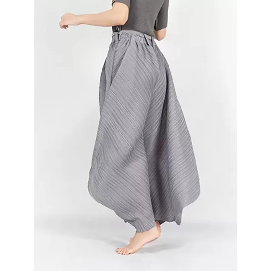 Simple Wide Leg Loose Pleated Solid Color Casual Pants Bottoms