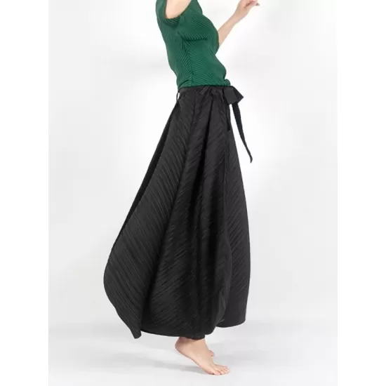 Simple Wide Leg Loose Pleated Solid Color Casual Pants Bottoms