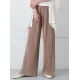 Simple Loose Wide Leg Elasticity Solid Color Casual Pants Bottoms