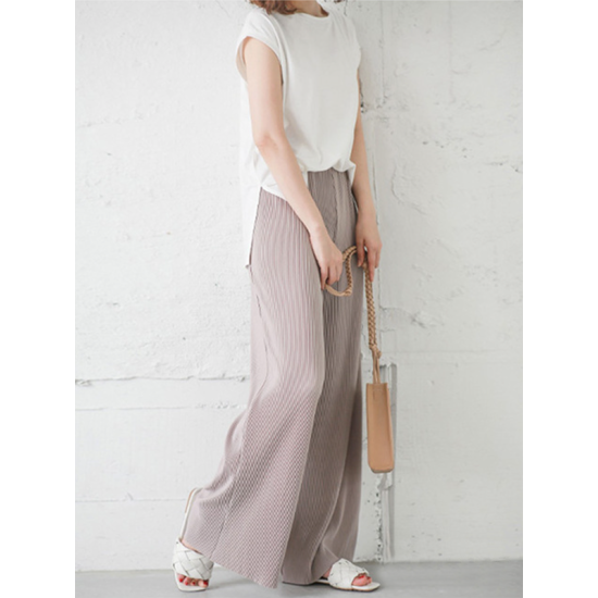 Simple Loose Wide Leg Elasticity Solid Color Casual Pants Bottoms