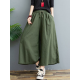 Simple Wide Leg Loose Drawstring Solid Color Casual Pants Bottoms