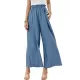 Simple Wide Leg Loose Elasticity Casual Pants Bottoms