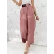 Simple Wide Leg Loose Elasticity Casual Pants Bottoms