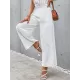 Simple Wide Leg Loose Elasticity Casual Pants Bottoms