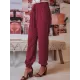 Casual Drawstring Solid Harem Pants