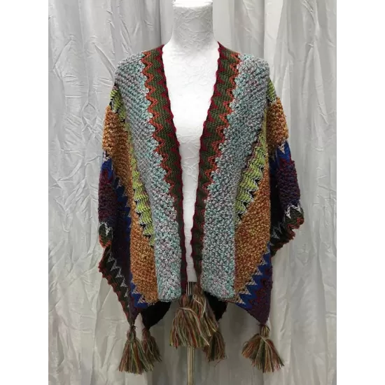 Casual Loose Patchwork Shawl&Cloak