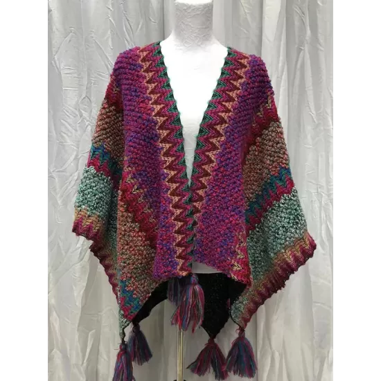 Casual Loose Patchwork Shawl&Cloak