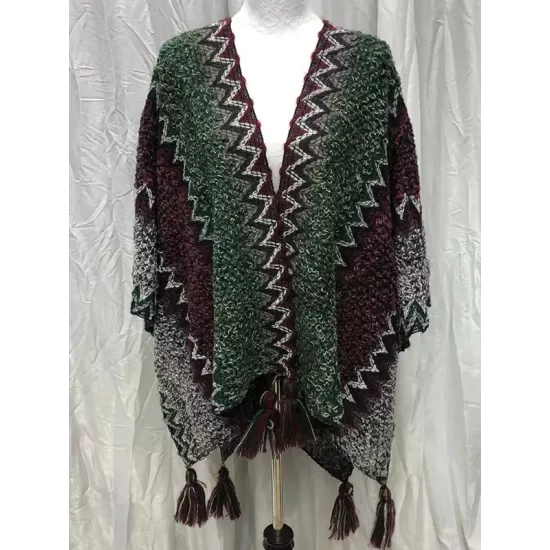 Casual Loose Patchwork Shawl&Cloak